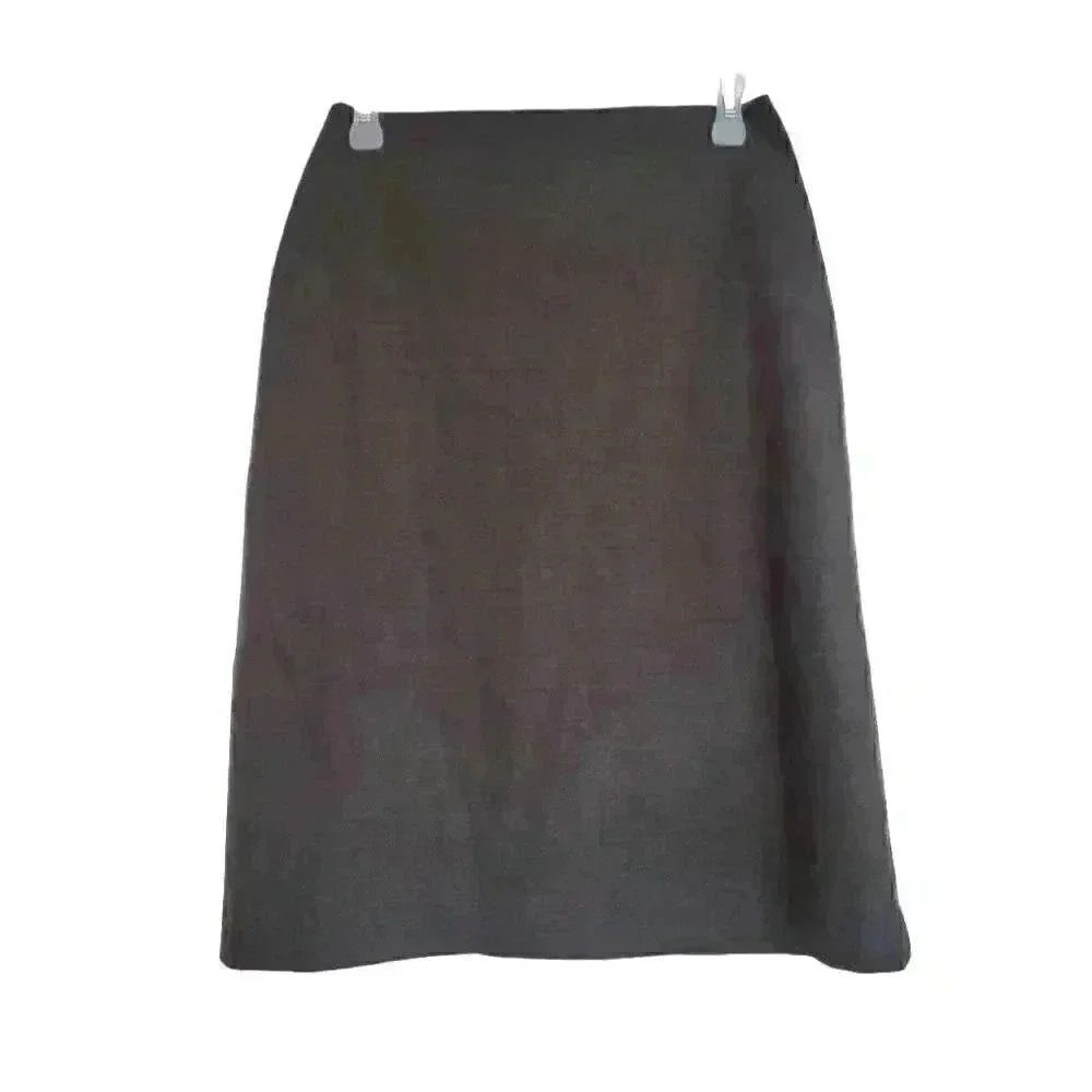 Banana Republic Women's Dark Brown Wool/Spandex Stretch Straight Skirt Made in I